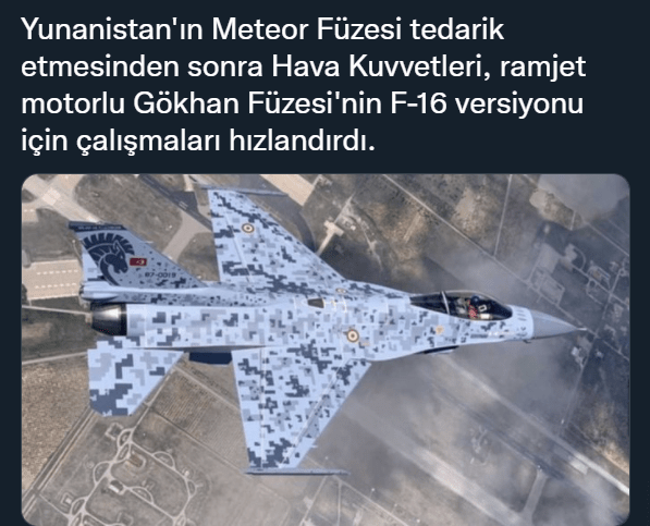 meteor fuzesi muadili gokhan hava hava fuzesi f 16 versiyonu ozgur f 16 aesa radar